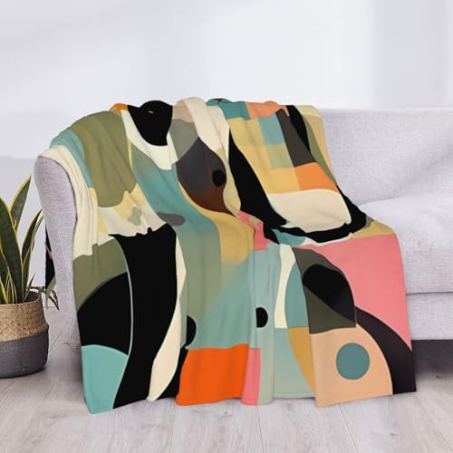 Couverture polaire confortable motif chat style artistique moderne