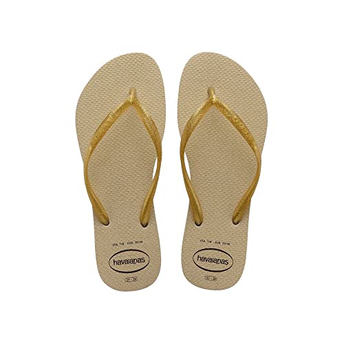 Havaianas Slim Glitter Gloss, Chanclas Mujer, Golden, 33/34 EU