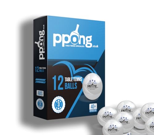 PPong Ping Pong Balls Table Tennis Balls – 3-Star Performance and Accuracy – 40+ Pro Abs – (Pack of 12 and 24) – Ideal for Indoor and Outdoor Table Tennis