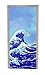 A.Monamour Adesivo Porta Autoadesiva Acquerello Mare Giapponese Onde dell'Oceano Cielo Blu Arte Astratta Vinile PVC Adesivi per Porte Interne 3D Pellicola Adesiva Poster Sticker Murale Decorazione