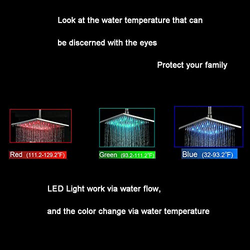 Ensemble de douche LED en noir mat avec pomme de douche de plafond - 4