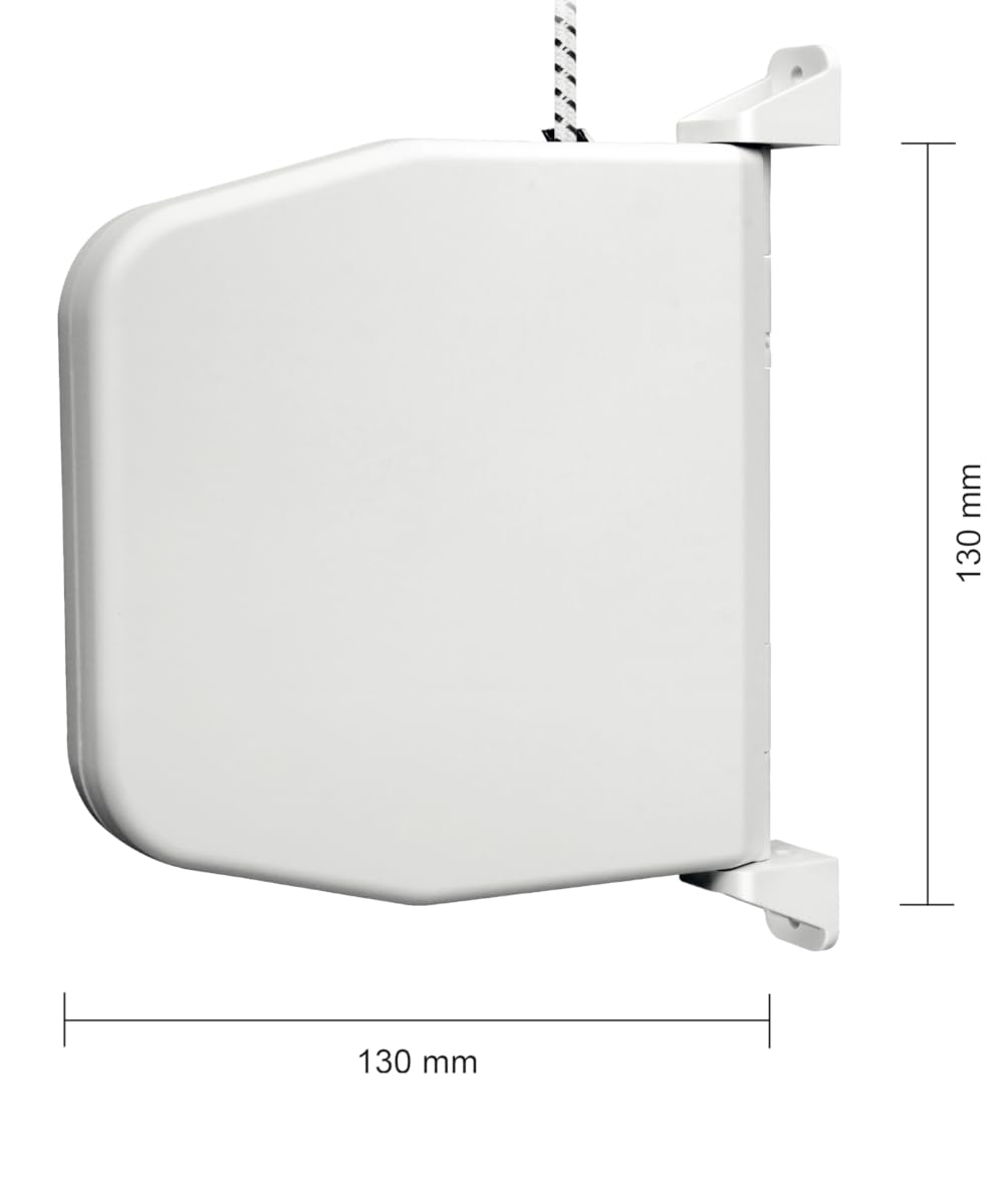 Schellenberg 50506 Zwijacz do Sznurka, Składany, Obracany o 180°, Biały, 5 m