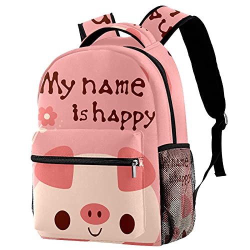 Sac à dos de voyage enfant motif cochon My Name Is Happy avec porte-bouteille