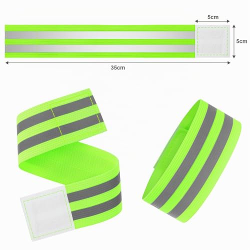 URAQT Reflektorband,8 Stücke Universal Doppel Reflektorbänder Running Sicherheitsband Reflektierend Neon Reflektorbänder für Radfahren… – Ansicht 2