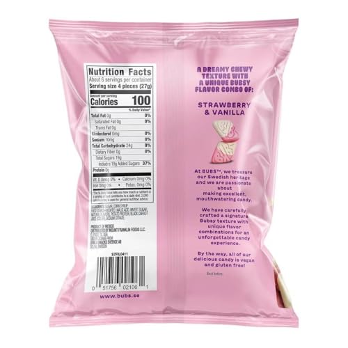 BUBS Swedish Foam Candy Fresa Vainilla 4 bolsas 5.5 oz miniatura 2