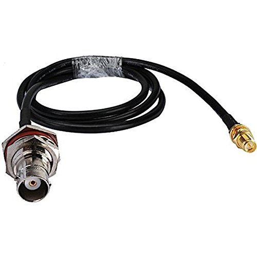 BNC Female Bulkhead with Waterproof O-ring to Reverse Polarity SMA Female Bulkhead Cable Using RG58 Coax... Ships From USA