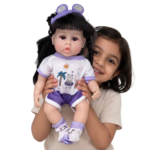 Image of 30 cm Realistic Baby Bella Doll with Soft Body, Real Hair, 3D Eyes & Outfit - Big Size Doll for Kids - Role Play Toy for Girl & Boy - Lightweight, Safe & Adorable Gift Toy | Dolls for Girls