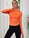 Gihuo Women's Athletic Full Zip Lightweight Workout Jacket with Thumb Holes(Orange-S)