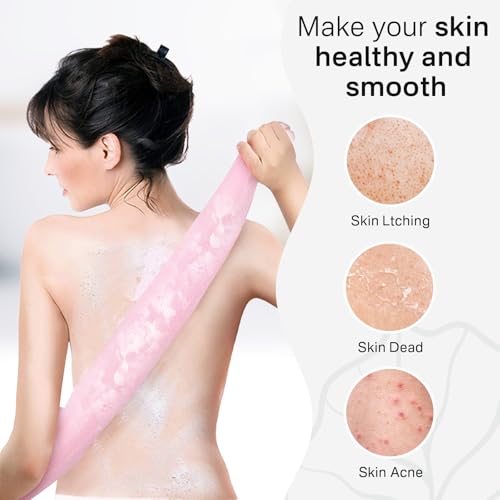 Yiclick Peeling Waschlappen,Rückenschrubber Rückenbürste, Luffa Schwamm, Duschschwamm, Peeling Schwamm, Badeschwamm Duschschwamm, Peelinghandschuh, Body Scrubber Loofah Sponge