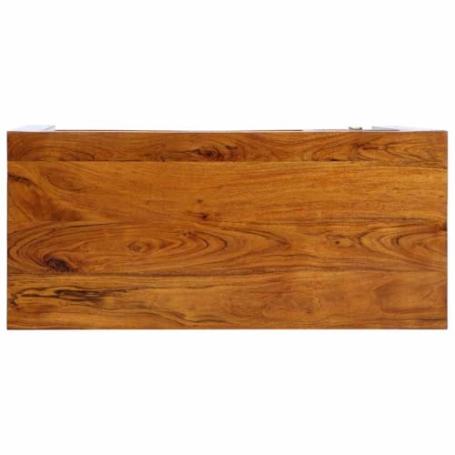 Bureau en bois d'acacia marron de 110 cm avec construction durable - 8