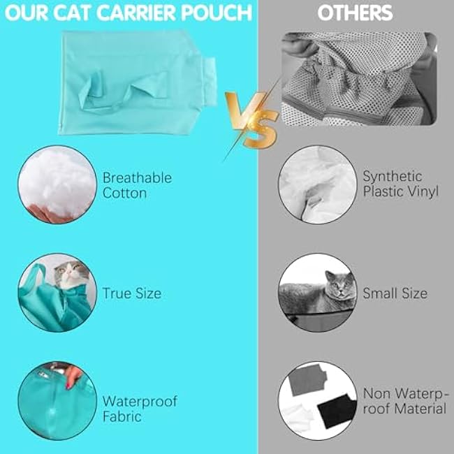 Cat Carrier Pouch Cozy Comfort Carrier, Anti-Scratching Cat Carrier Pouch Bag Nail Trimming Restraint Bag Medication, Administration,Grooming, 1PC-5p7ESWJu