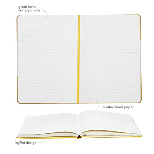 PAPERAGE-3-Pack-of-Lined-Journal-Notebooks-Yellow-Hard-Cover-Medium-57-X-8-inches-100-gsm-Thick-Paper-Use-for-Office-Home-School-or-Business-Ruled