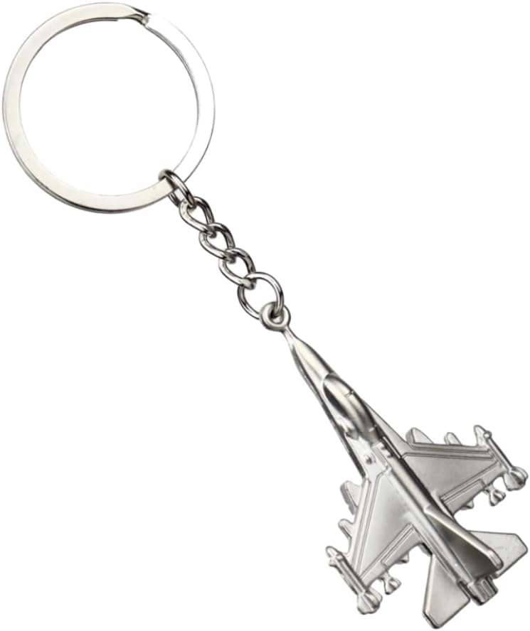 ODETOJOY Metal Fighter Plane Keychain Charm Key Holder Key Chain Souvenir Thank You Gift Battleplane F16 Fighter Model Toy
