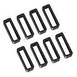 8 Pack 20mm Rubber Replacement Watch Band Strap Loops Silicone Watch Strap Keeper Retainer Holder Loop(Black)