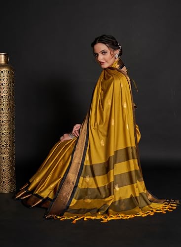 Image of Avantika Fashion Women's Woven Cotton Silk Art Silk Banarasi Saree With Blouse Piece