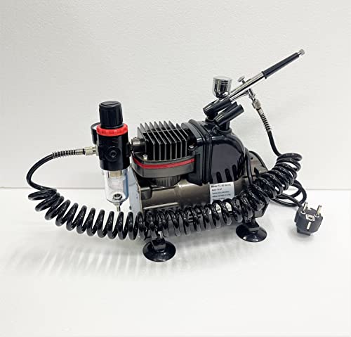 Image of ANMSALES TC-80 / AB-130 Mini Air Compressor Kit (With Airbrush & Pipe) For Paint Nail Art Tattoo Cake Decoration Paint Spray.