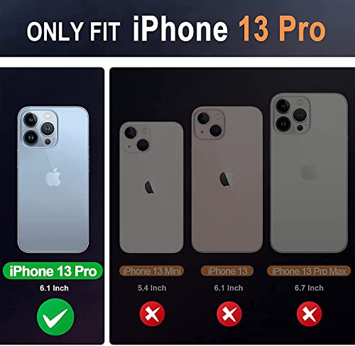 Image of M7 Back Cover Compatible with iPhone 13 Pro Flexible Slim Leather Case for iPhone 13 Pro (Blue)