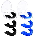 BBTO 6 Pcs Youth Kids Mouth Guard for Sports, Boys Girls Mouth Guard with Case, Mouthguard for Wrestling Boxing Basketball Hockey Football(Classic Style,Dark Blue, Black)