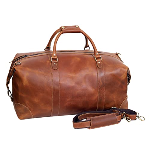24" Leather Buffalo Travel Case Duffel Luggage Bag, Gym Travel Tote Duffel, Overnight Weekender #TOP6