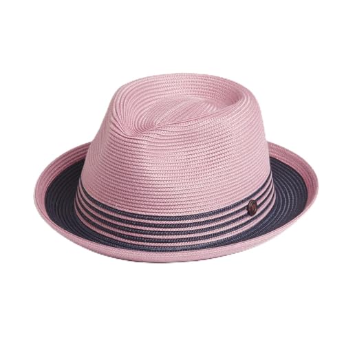 DASMARCA Jordan Summer Crushable Lightweaight Trilby Hat for Men and Women - Blush S