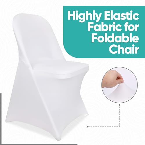 Housses de chaise pliantes infroissables et protectrices en stretch lot de 100 pièces