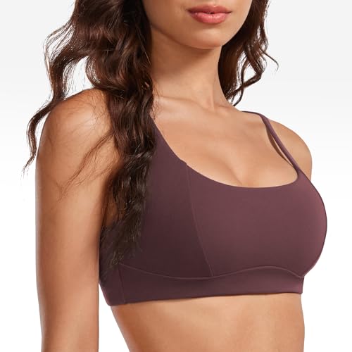 Women's Square Scoop Neck Sports Bra Thin Strap Padded Low Impact Yoga Bra Wireless Workout Crop Top2