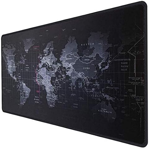 EFISH Large Gaming Mouse Map Pad 800×300×2MM (31.50X11.81X0.08 inch),with Non-Slip Base,Waterproof and Foldable Pad,Desktop Pad Suitable for Gamers,Suitable for Desktop,Office and Home,Black Cover