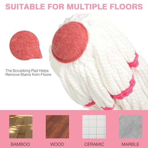 Image of Replacement Mop Head,Suitable for XXFLOWER Self-Wringing Twist Mop | Replacement Self-Wringing Mop,Hand Washable for Floor, Kitchen, Bedroom, Indoor and Outdoor Cleaning (Not Include Handle)