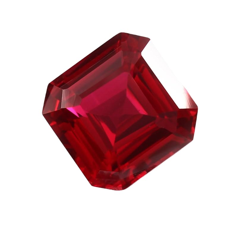 Rubis du Mozambique 15x15mm Asscher pour création bijoux DIY