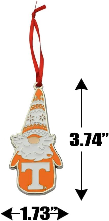 Tennessee Volunteers Gnome Metal Christmas Ornament - Image 2