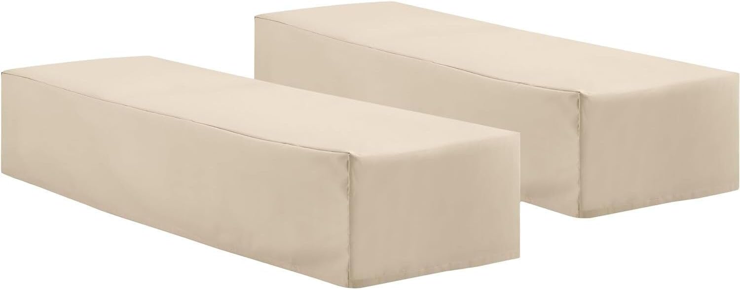 Maykoosh Tuscan Treats 2Pc Outdoor Chaise Lounge Furniture Cover Set, Washable Slipcovers for Living Room - 26" D x 79" W x 14" H, Drawstring Closure, Polyester, Furniture Protectors