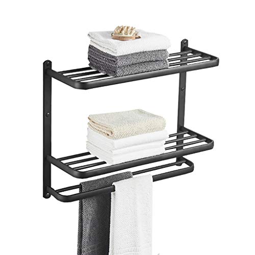 Porte-serviettes mural contre l'humidité : support double barre 60cm