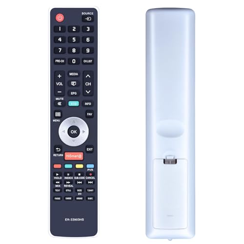 GOUYESHO ER-33903HS Ersatz-TV-Fernbedienung für Hisense Fernseher kompatibel mit LHD32K20DWEU LHD32K160WSEU LHD32K20DW LTDN39K360WSGEU LTDN40K366WCEU LTDN50K160WSGEU LTDN50K366WCEU LTDN55K600XWSEU3D