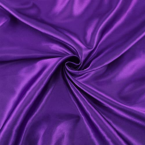 150 cm breit, Oster-Satin-Charmeuse-Stoff, Charmeuse, Braut-Satin-Stoff, seidig-violett, Handwerk und Hobby-Stoff für Kostüme, Bekleidung, Hochzeit, Dekor, 3 Meter Cover