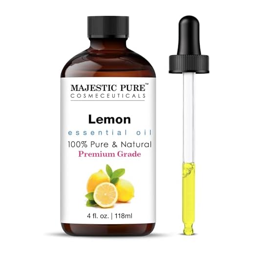 MAJESTIC PURE Lemon Essential Oil, Premium Grade, Pure and Natural Premium Quality Oil, 4 fl oz
