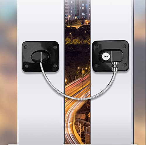 BECOMTO Fenster Kindersicherung(2 Stück+4 Eckenschutz Fenster),Kindersicherung Tür Mit Schloss,Fenster Öffnungsbegrenzer,Schrank Schloss,geeignet für Kühlschrank,Schublade,Schrank etc,ohne Bohren