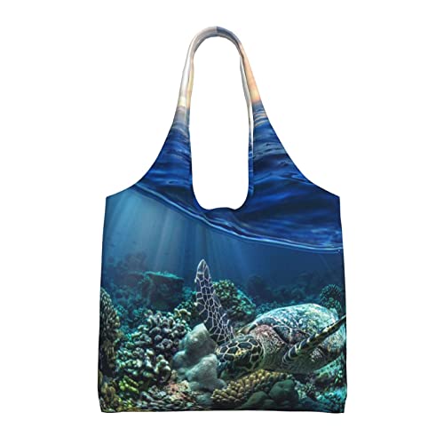 Sac de courses tortue marine en toile pour vos sorties et balades