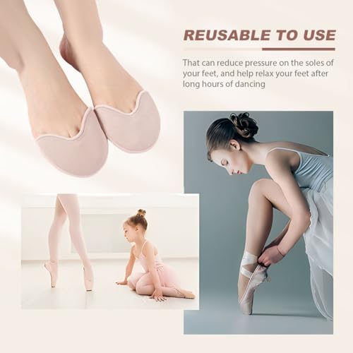 Image of 1 Pair Toe Pads Half Yard Ballet Dance Toe Pads Ballet Shoes Covers Toe Cap Wrapped Protector Forefoot Wrap for Women Girls(Pink)