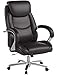 Amazon Basics Big & Tall Executive, Adjustable, Swivel Office Chair with Armrest, Black Bonded Leather