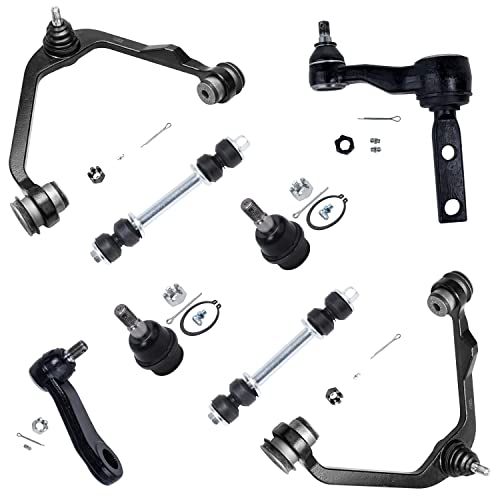 Image of Detroit Axle - 2WD Front End Kit for Ford F-150 F-250 Expedition Lincoln Navigator Blackwood, 2 Upper Control Arms, 2 Lower Ball Joints, 2 Sway Bar Links, Idler & Pitman Arms Replacement - 8pc Set