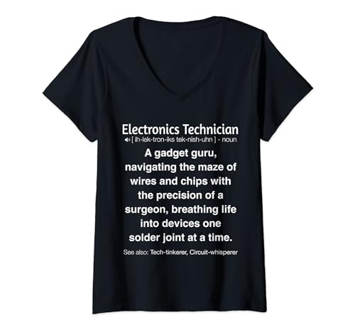 Mujer Técnico en Electrónica Divertida Camiseta Cuello V
