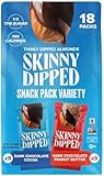 (1 Bag) Skinny Dipped Almonds Snack Pack, Variety, 18 Packs (9 X Dark Chocolate Cocoa Alomonds + 9 x Dark Chocolate Peanut Butter Alomonds)
