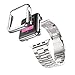 Creazy Stainless Steel Strap Watch Band+Adapter+Case Cover for Apple Watch 38mm (Silver)