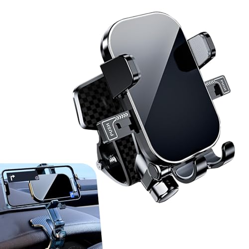 Shakas Center Dashboard Cell Phone Holder, Car Phone Holder Mount, One Hand Pickup and Placement Design Navigation Bracket, 4-7.2 Inch Cell Phone Docking Accessory, Universal for All Vehicles (Black)