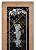 Frosted Glass Wine Door - Grapes Strand Grape Ivy - 2D Clear - Grapes & Ivy - 28" x 96" - Knob on Left - Push Open - Maple