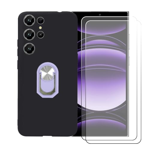 CongJiaLingXi �P�[�X �K�p �� Oukitel C61 GT (6.88") �����O�T�|�[�g+ [2�p�b�N]�����K���X�X�N���[���v���e�N�^�[�A�_��ȃV���R�[���V�F���o���p�[TPU�ی�J�o�[�������,�p�[�v��
