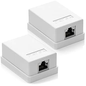 deleyCON 2x CAT 6a Network Socket 1x RJ45 Socket FTP Shielded Surface ...