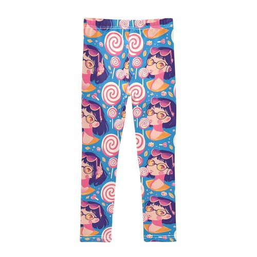 Lollipop Girl Kids Girl's Leggings Stretchy Full Length Leg Yoga Pants Running2