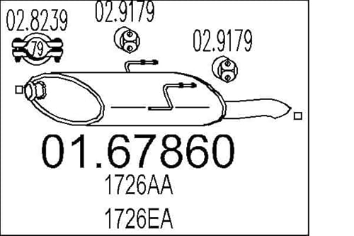 MTS Silencieux arrière Pot d'Échappement 01.67860
