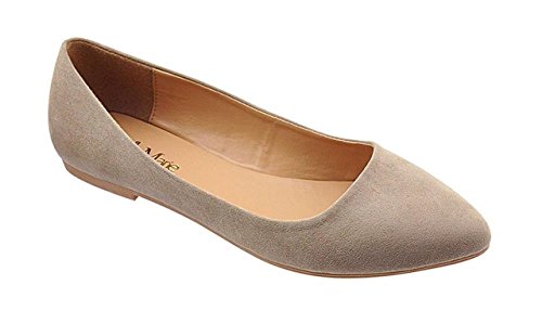 Bella Marie BellaMarie Angie-28 Women's Classic Pointy Toe Ballet Flat Shoes ( B(M)